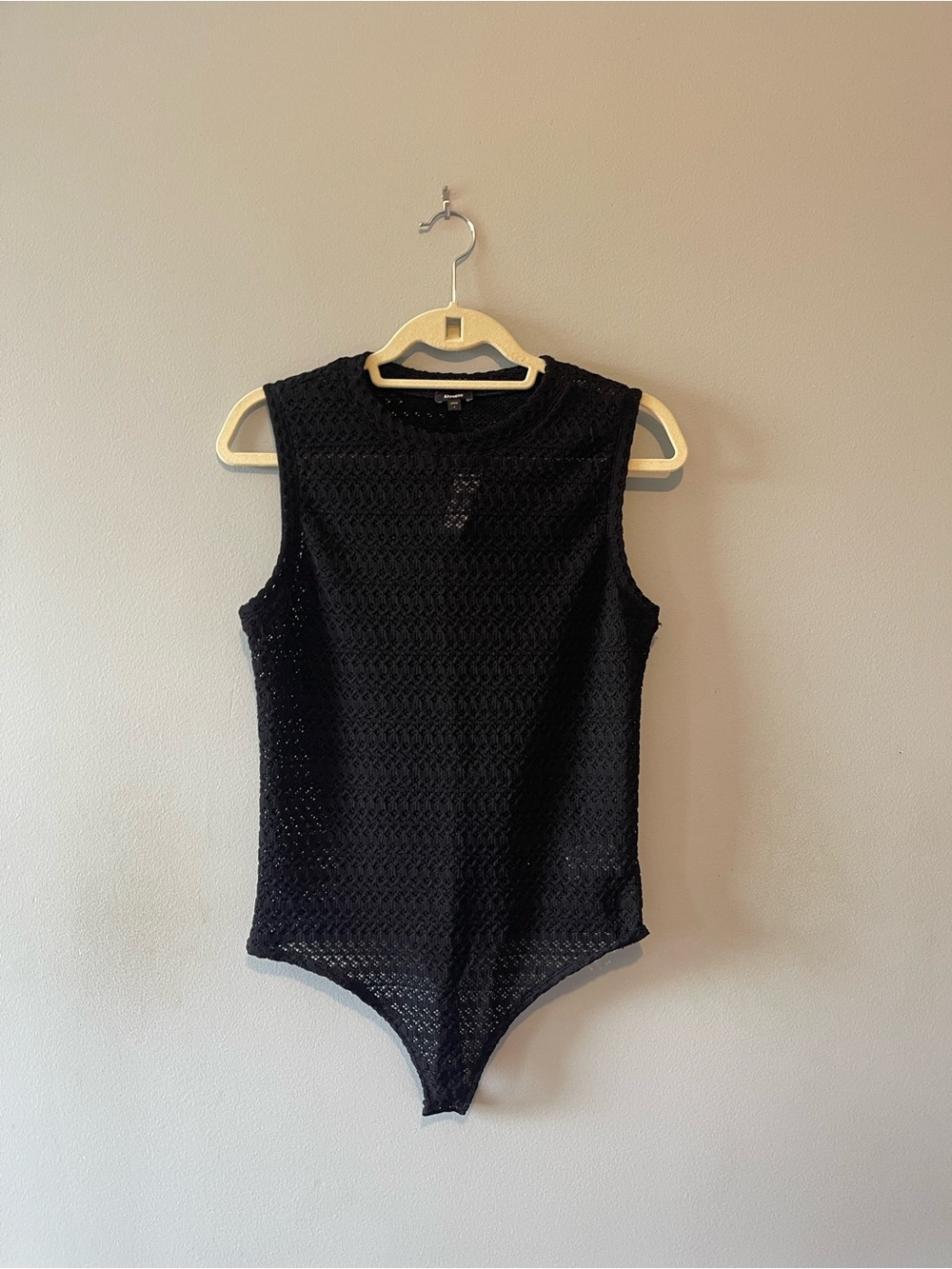Women’s Black Crochet One-Piece Bodysuit